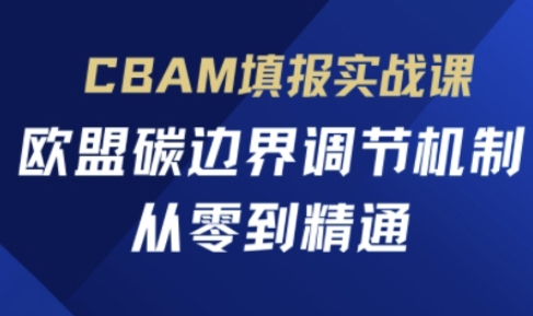 CBAM填报实战课，欧盟碳边界调节机制，从零到精通-网创联盟