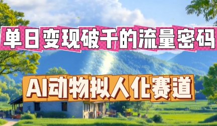 单日变现破k的流量密码,AI动物拟人化赛道-网创联盟