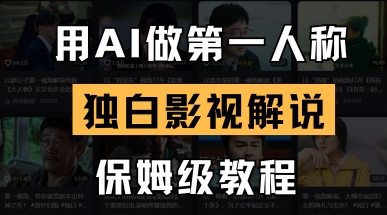 用AI做第一人称独白影视解说，手把手教学，保姆级教程-网创联盟